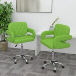 vidaXL Chaises pivotantes à manger lot de 2 vert similicuir