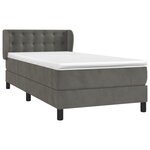 vidaXL Sommier à lattes de lit et matelas Gris foncé 90x200 cm Velours