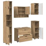 vidaXL Ensemble de mobilier de salle de bain 5 Pièces Chêne artisanal