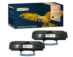 Qualitoner x2 toners e450h11e noir compatible pour lexmark
