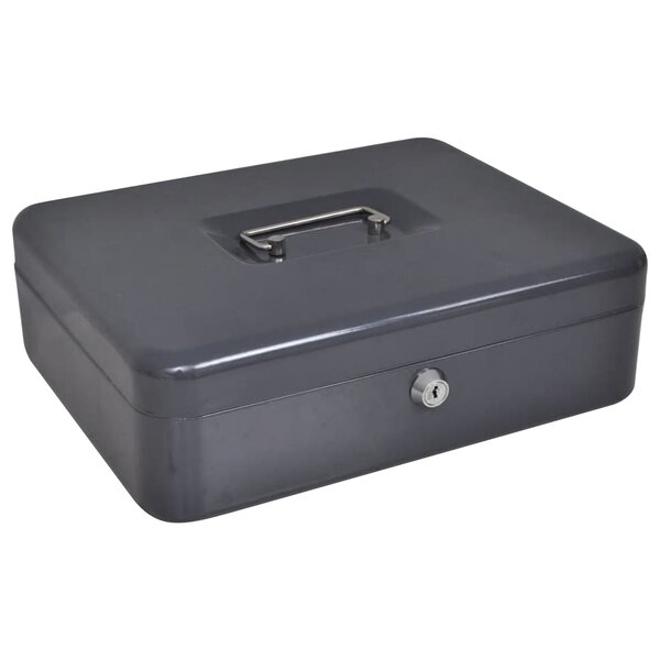 vidaXL Coffre-fort portable Gris foncé Acier Moyen Coffre-fort portable
