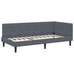 vidaXL Cadre de lit d'angle Gris foncé 90 x 200 cm Velours