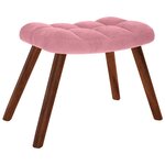 vidaXL Chaise de relaxation avec tabouret Rose Velours