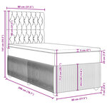 vidaXL Sommier à lattes de lit et matelas Gris foncé 80x200 cm Velours