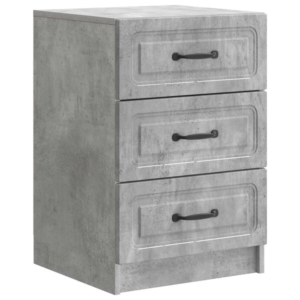 vidaXL Cabinet de chevet avec tiroir Gris béton 43 x 41 x 63 5 cm