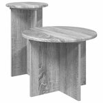 vidaXL Ensemble de tables d'appoint avec stockage 2 Pièces Sonoma gris