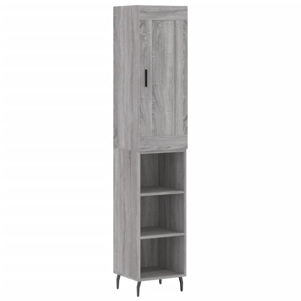 vidaXL Buffet haut Sonoma gris 34 5x34x180 cm Bois d'ingénierie