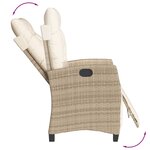 vidaXL Ensemble à manger de jardin coussins 7 Pièces mélange beige rotin