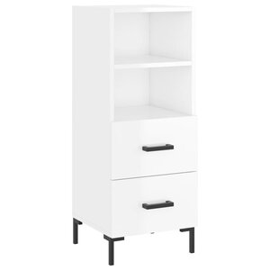 vidaXL Buffet Blanc brillant 34 5x34x90 cm Bois d'ingénierie