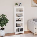vidaXL Bibliothèque Blanc 50x35x154 cm Bois de pin massif
