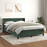 vidaXL Sommier à lattes de lit et matelas Vert foncé 140x200cm Velours