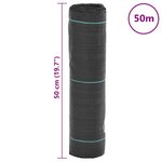 vidaXL Membrane anti-mauvaises herbes noir 0 5x50 m PP