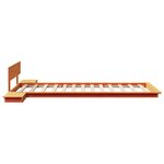 vidaXL Cadre de lit au sol avec tables de chevet Marron ciré 100x200cm en bois massif