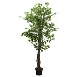 vidaXL Ficus artificiel 378 feuilles 80 cm vert