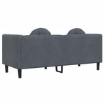 vidaXL Canapé avec coussins 2 places gris foncé velours