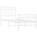 vidaXL Cadre de lit métal sans matelas avec pied de lit blanc 75x190cm