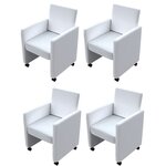 vidaXL Chaises à manger lot de 4 blanc similicuir