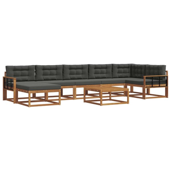 vidaXL Ensemble de canapés d'extérieur 8 Pièces Naturel et Anthracite
