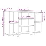 vidaXL Buffet sonoma gris 120x30x75 cm bois d'ingénierie