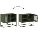 vidaXL Meuble TV vert olive 68x39x60 5 cm acier