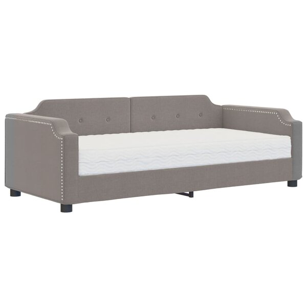 vidaXL Lit de jour avec matelas taupe 80x200 cm tissu