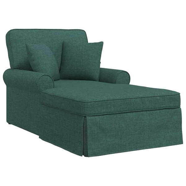 vidaXL Chaise lounge avec jupe Vert foncé 91 x 157 x 91 cm tissu