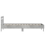 vidaXL Cadre de lit avec LED Gris béton 80 x 200 cm Bois d'ingénierie