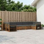 vidaXL Ensemble de canapés d'extérieur 7 Pièces Naturel et Anthracite