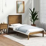 vidaXL Cadre de lit Marron miel Bois de pin massif 100x200 cm