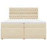 vidaXL Sommier à lattes de lit avec matelas Crème 200x200 cm Tissu