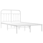 vidaXL Cadre de lit métal sans matelas et tête de lit blanc 120x190 cm