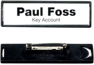 Boite de 25 badges 67x17mm porte-nom Clip-Card avec épingle plate Noir DURABLE