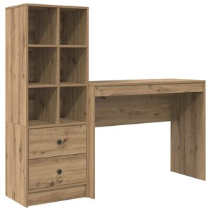 vidaXL Bureau avec rangement 2 Pièces chêne artisanal Bois d'ingénierie