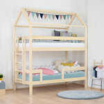 Lit superposé cabane MONTY 242 cm verni
