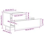 vidaXL Table de chevet avec lumières LED chêne marron 70x36x40 5 cm