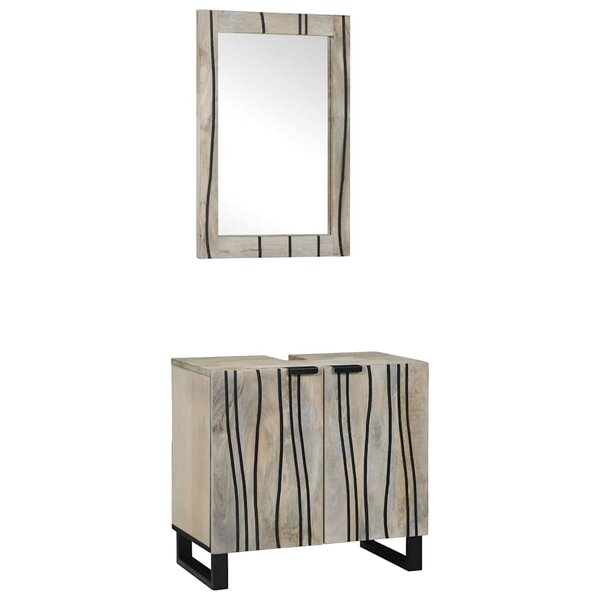 vidaXL Ensemble d'armoire de salle de bain 2 Pièces Blanc