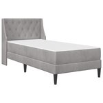 vidaXL Cadre de lit avec matelas Gris clair 80 x 200 cm Velours