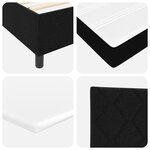 vidaXL Lit à ressorts box avec matelas noir 200x200 cm en tissu