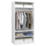 vidaXL Garde-robe Blanc brillant 100x50x200 cm Bois d'ingénierie
