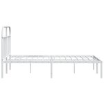 vidaXL Cadre de lit métal sans matelas et tête de lit blanc 140x190 cm