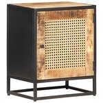 vidaXL Table de chevet 40x30x50 cm Bois de manguier et canne naturelle