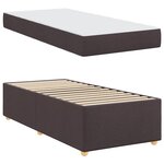 vidaXL Cadre de lit avec matelas Marron foncé 90 x 190 cm tissu