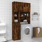vidaXL Armoire de bain Chêne fumé 32x25 5x190 cm Bois d'ingénierie