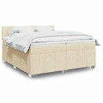 vidaXL Sommier à lattes de lit avec matelas Crème 200x200 cm Tissu