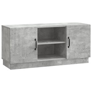 vidaXL Meuble TV Gris béton 102 x 34 5 x 47 cm Bois d'ingénierie