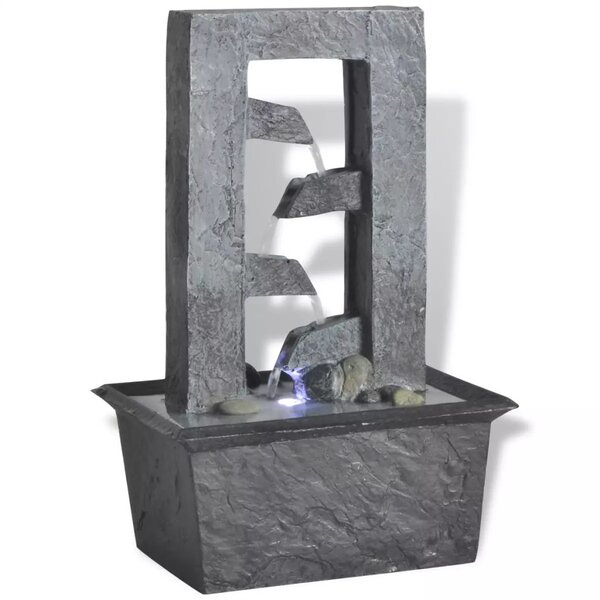 vidaXL Fontaine d'intérieur avec lumière LED Poly-résine