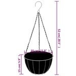 vidaXL Supports de panier suspendu avec jardinières 4 Pièces noir acier