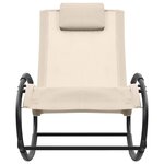 vidaXL Chaise longue avec oreiller acier et textilène crème