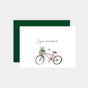 Carte anniversaire - vélo aquarelle