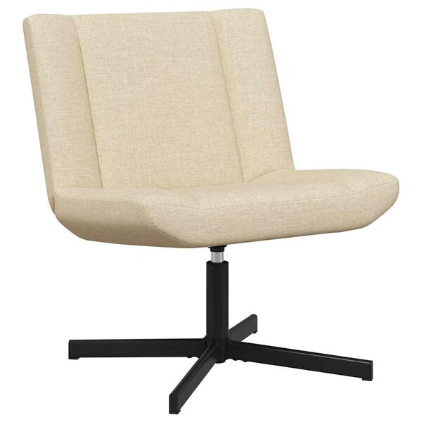 vidaXL Chaise pivotante Crème 63 x 75 x 76 cm tissu